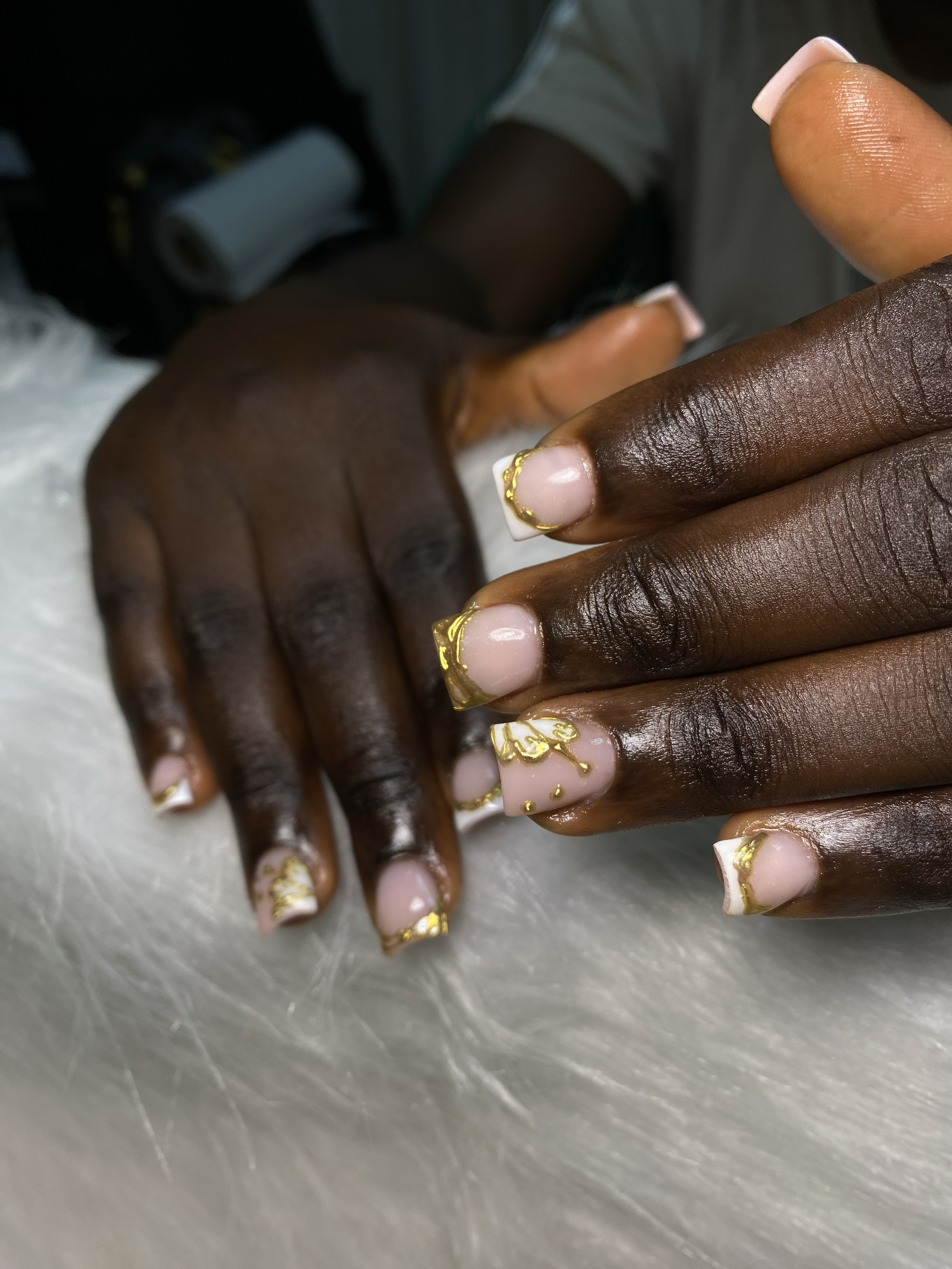 French and chrome nail finish