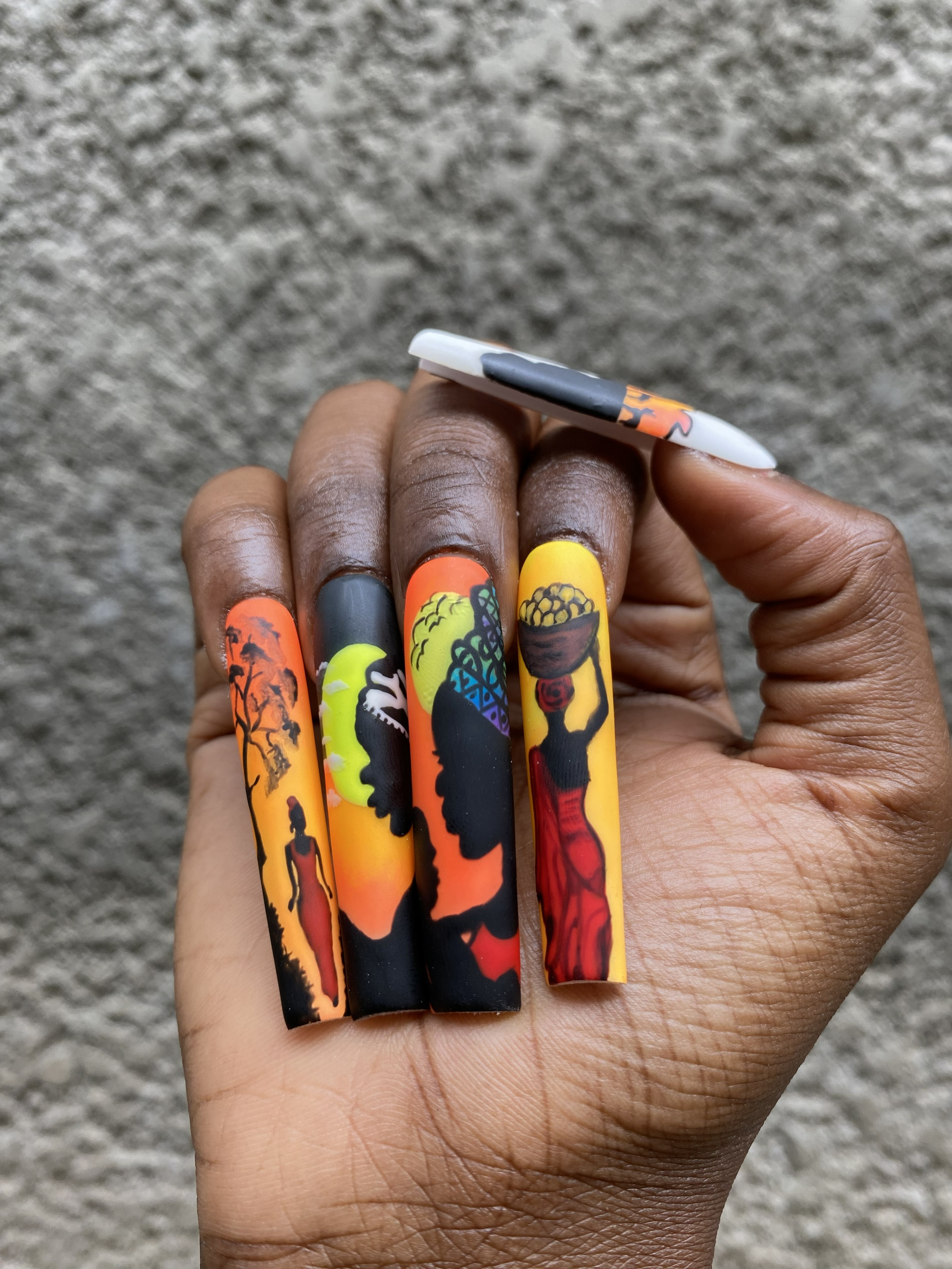 Hand-painted nail design